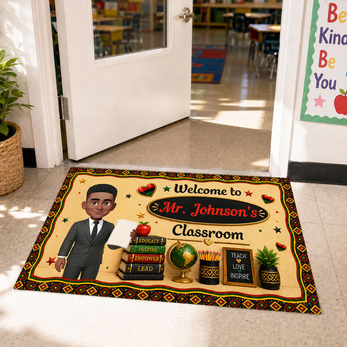 Proud African American Teacher - Personalized Doormat - Appreciation Gift For Teacher - Image 6