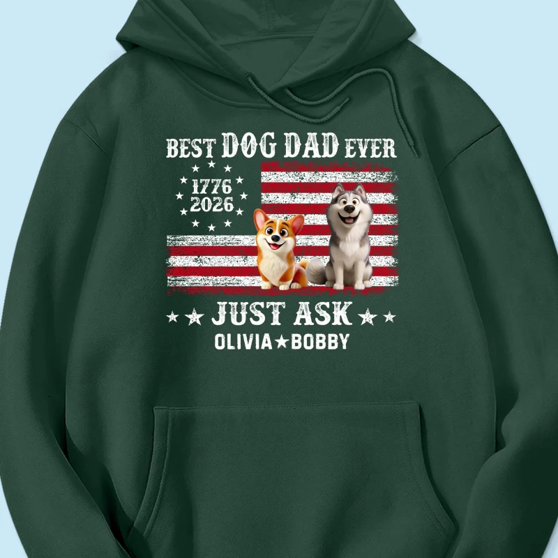 Proud Best Dog Dad Ever Nation Flag 250th Anniversary - Personalized Shirt - Father's Day Gift For Dog Dad, Dog Lovers - Image 29
