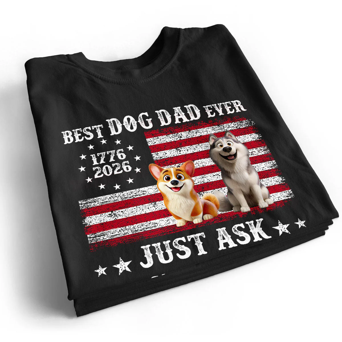 Proud Best Dog Dad Ever Nation Flag 250th Anniversary - Personalized Shirt - Father's Day Gift For Dog Dad, Dog Lovers - Image 6