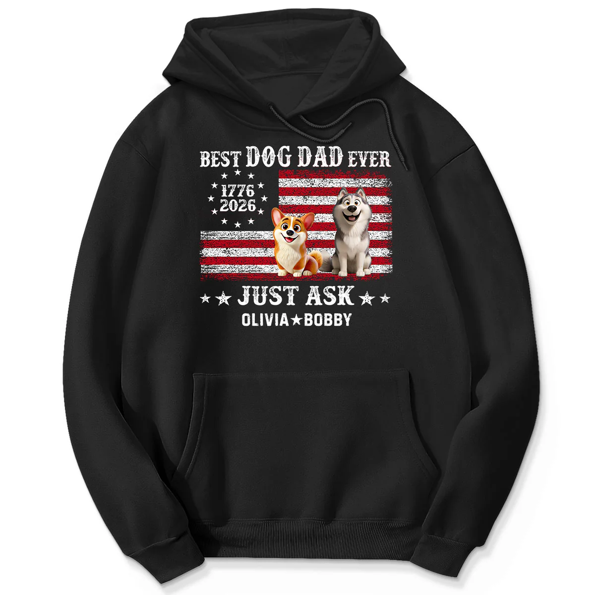 Proud Best Dog Dad Ever Nation Flag 250th Anniversary - Personalized Shirt - Father's Day Gift For Dog Dad, Dog Lovers - Image 8