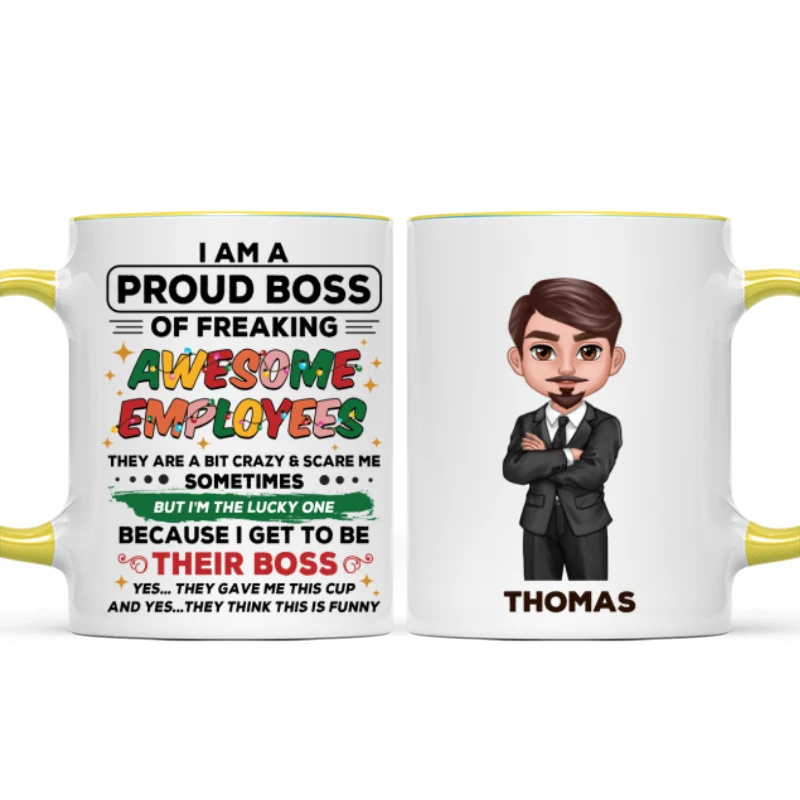 Proud Boss Of Freaking Awesome Employees Personalized Mug, Funny Christmas Gift For Boss - Image 13