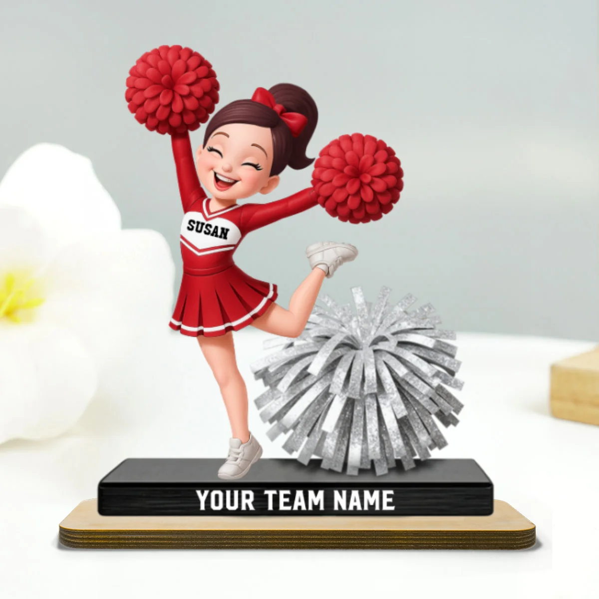 Proud Cheerleader - Personalized 2-Layered Wooden Plaque - Gift For Cheerleaders - Image 13