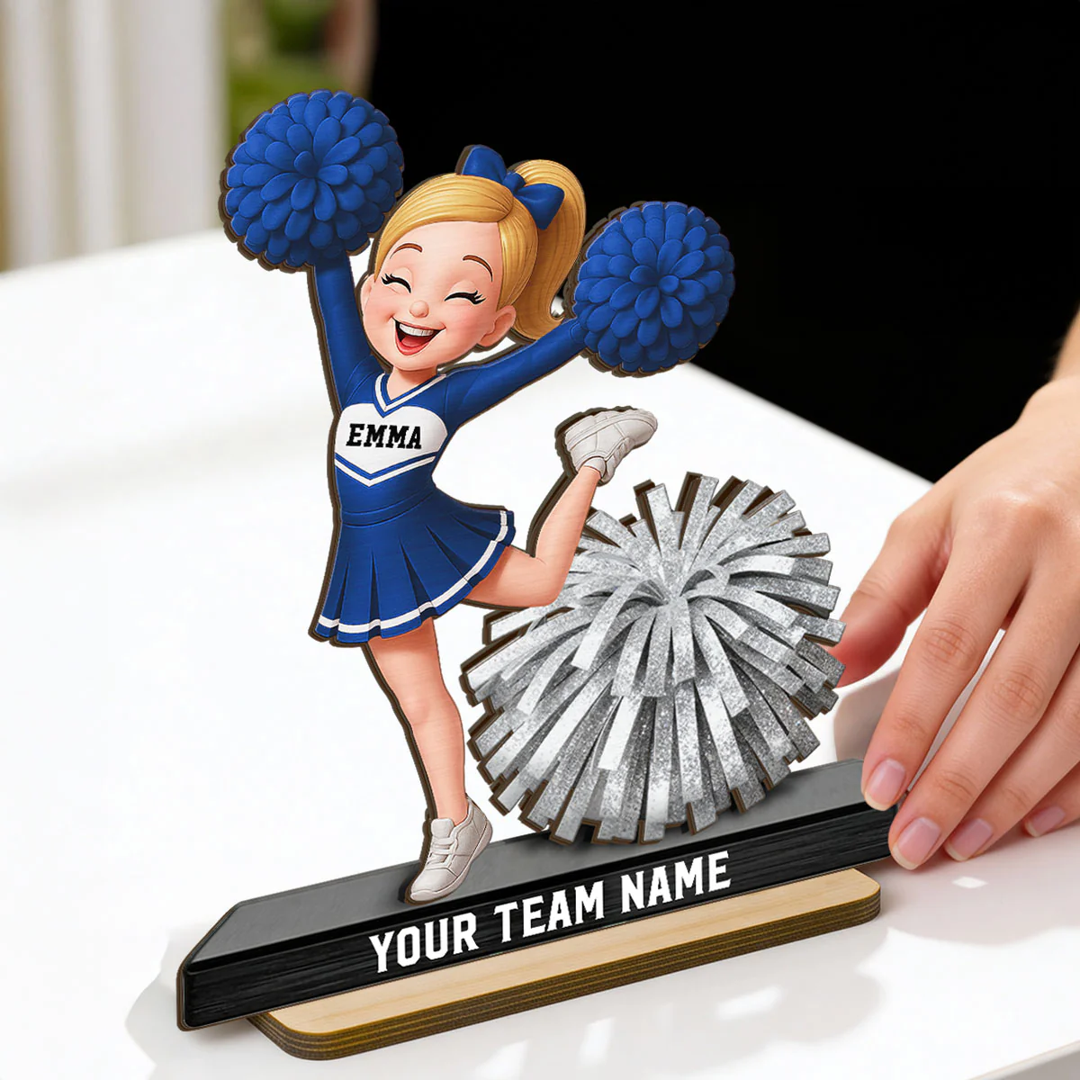 Proud Cheerleader - Personalized 2-Layered Wooden Plaque - Gift For Cheerleaders - Image 2