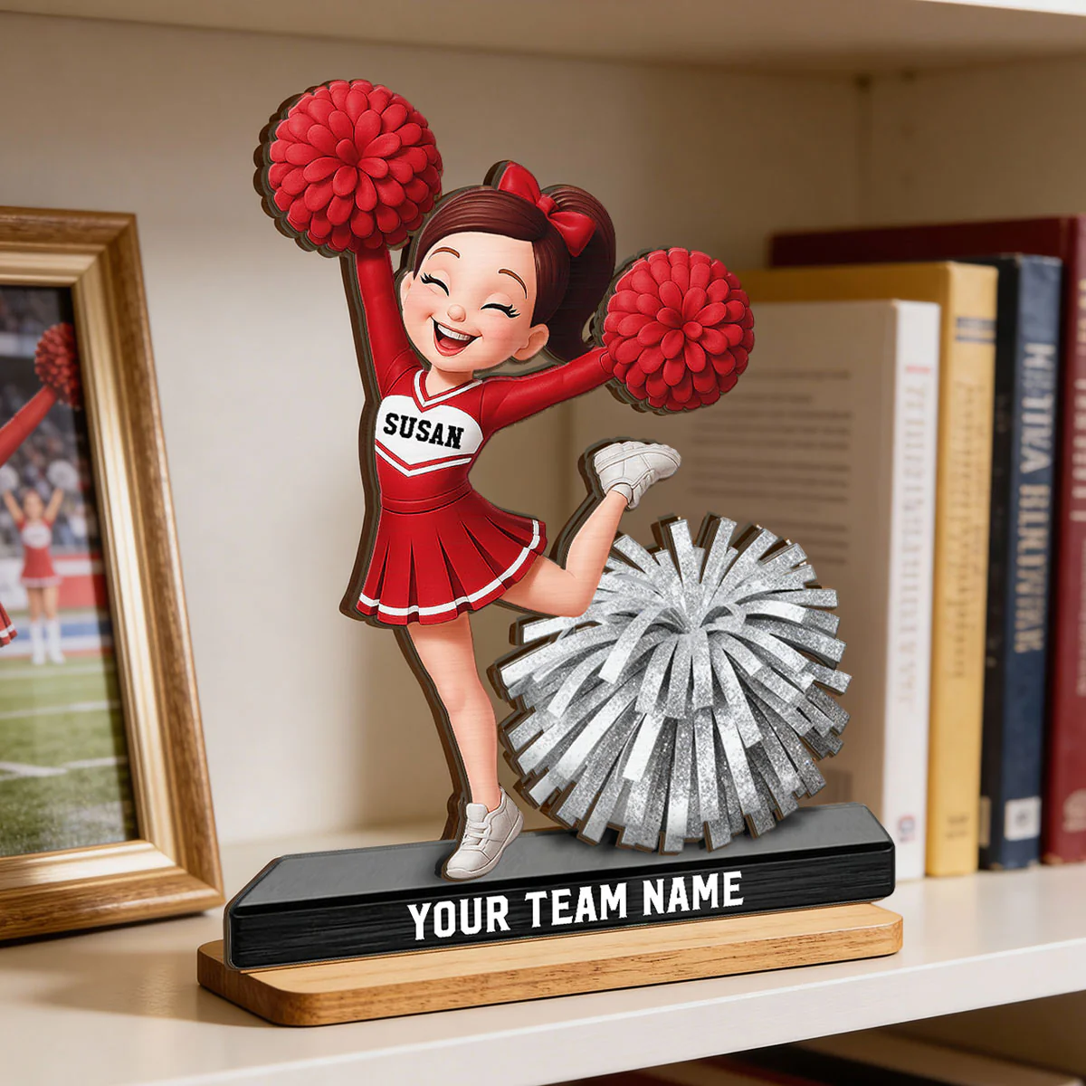 Proud Cheerleader - Personalized 2-Layered Wooden Plaque - Gift For Cheerleaders - Image 4