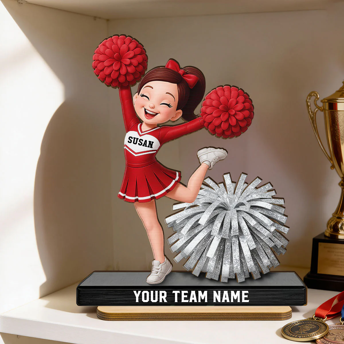Proud Cheerleader - Personalized 2-Layered Wooden Plaque - Gift For Cheerleaders - Image 5