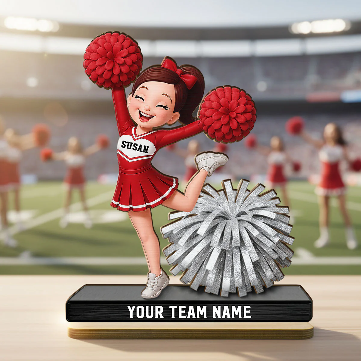 Proud Cheerleader - Personalized 2-Layered Wooden Plaque - Gift For Cheerleaders - Image 8