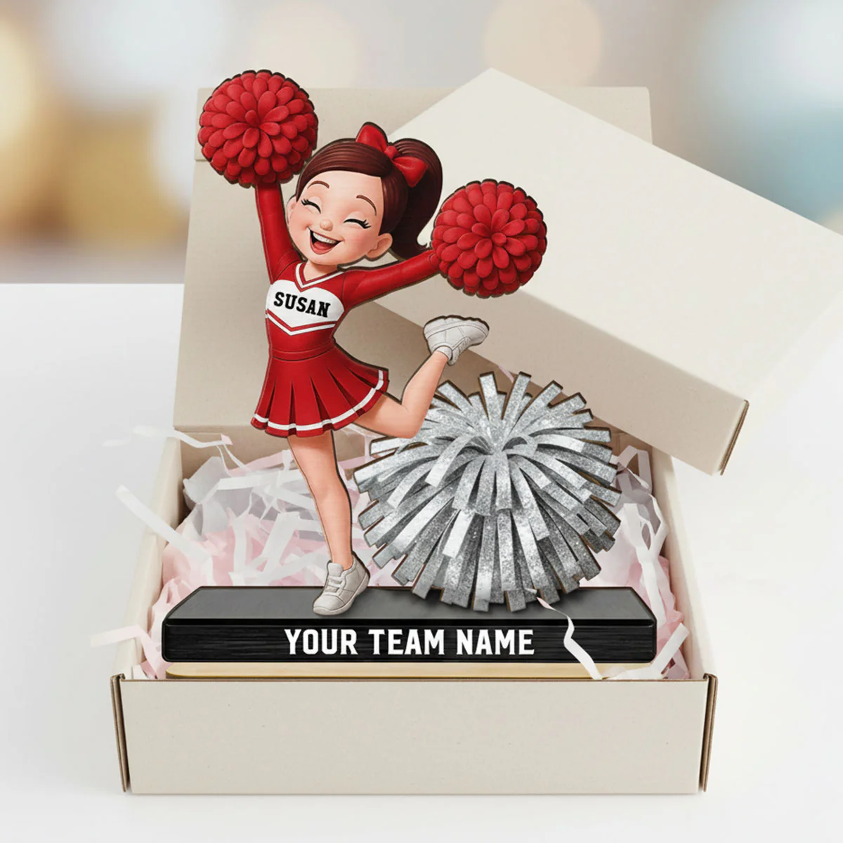 Proud Cheerleader - Personalized 2-Layered Wooden Plaque - Gift For Cheerleaders - Image 9