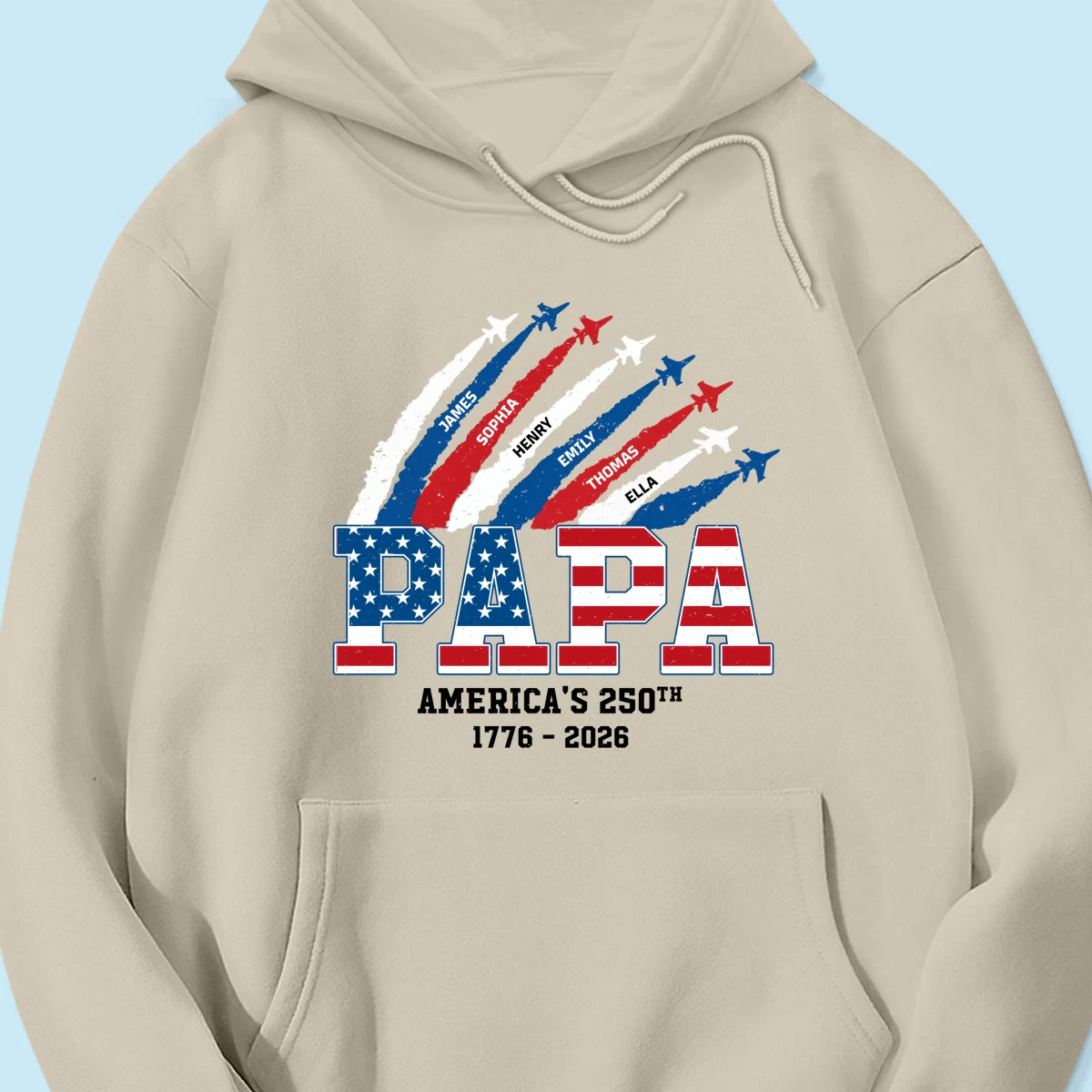 Proud Dad Grandpa Nation Flag American 250th Anniversary Light Color - Personalized Shirt - Gift For Dad, Grandpa - Image 14