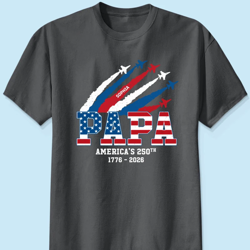 Proud Dad Grandpa Nation Flag American 250th Anniversary - Personalized Shirt - Gift For Dad, Grandpa, Celebrating 250 Years Of Freedom - Image 13