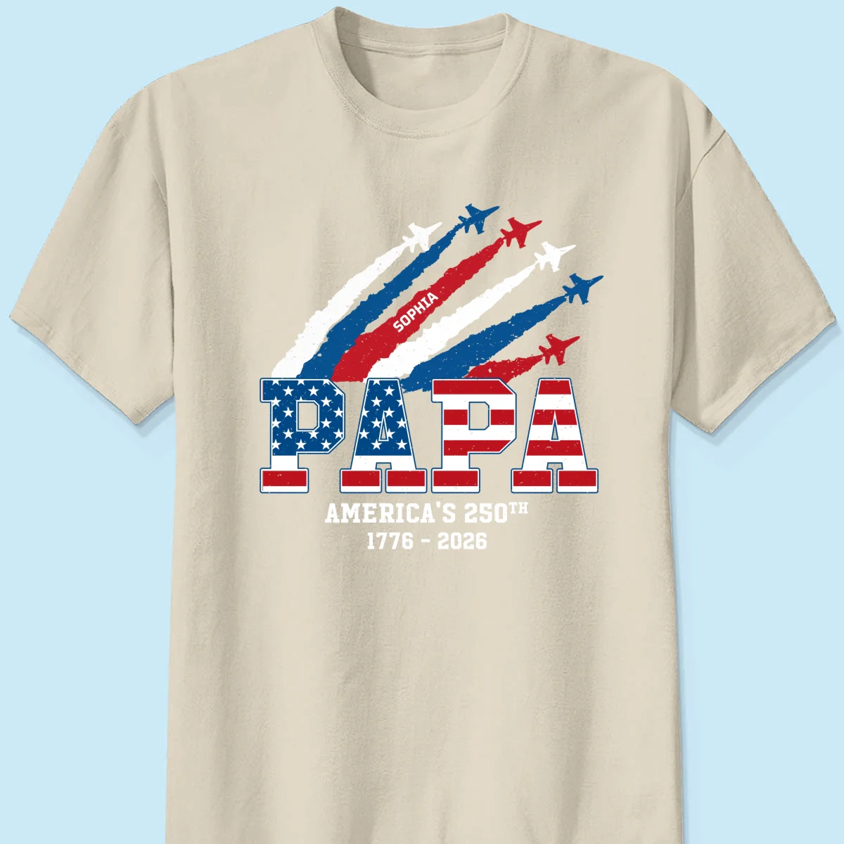 Proud Dad Grandpa Nation Flag American 250th Anniversary - Personalized Shirt - Gift For Dad, Grandpa, Celebrating 250 Years Of Freedom - Image 15