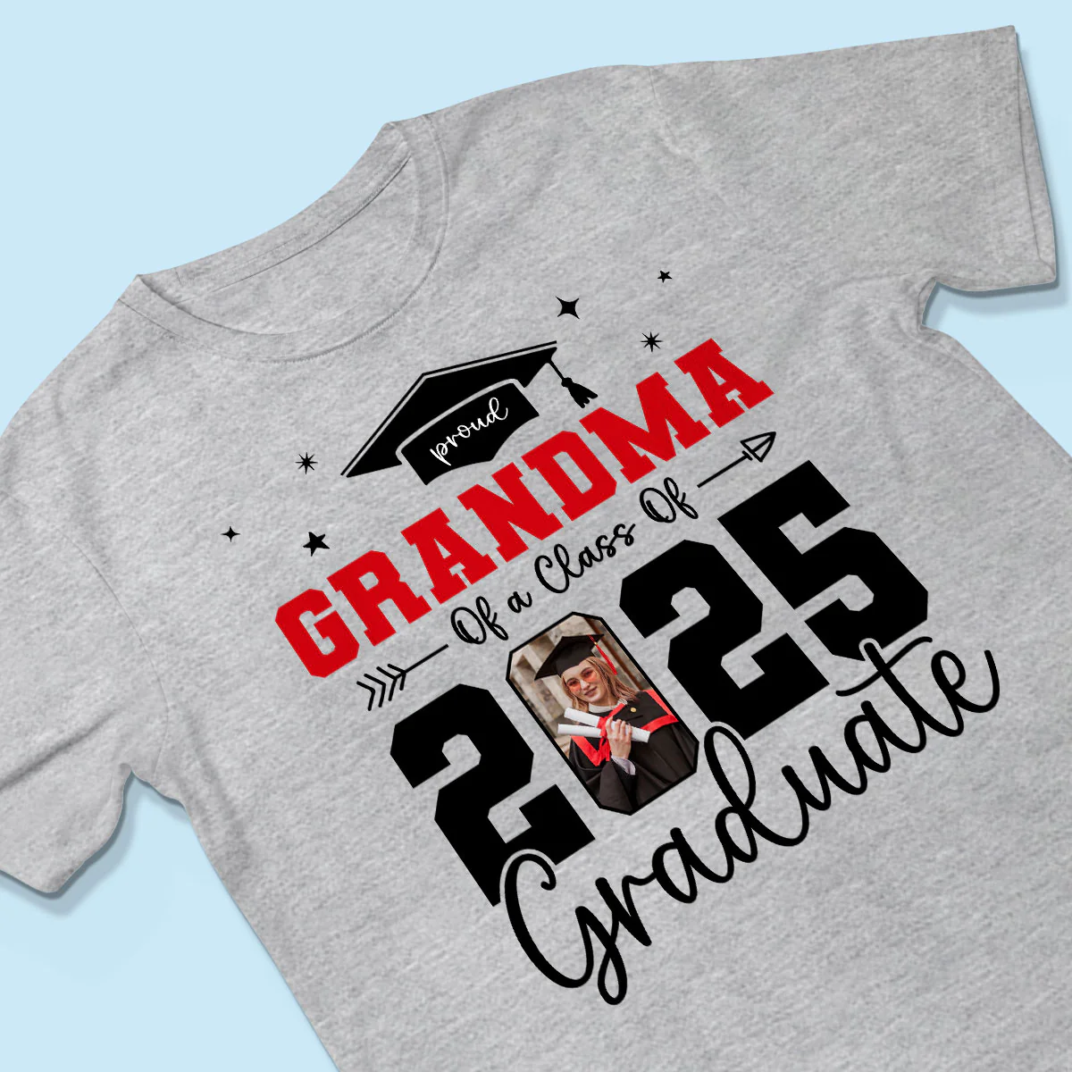 Proud Family Of 2025 Senior Graduation Photo Personalized Shirt - Image 3