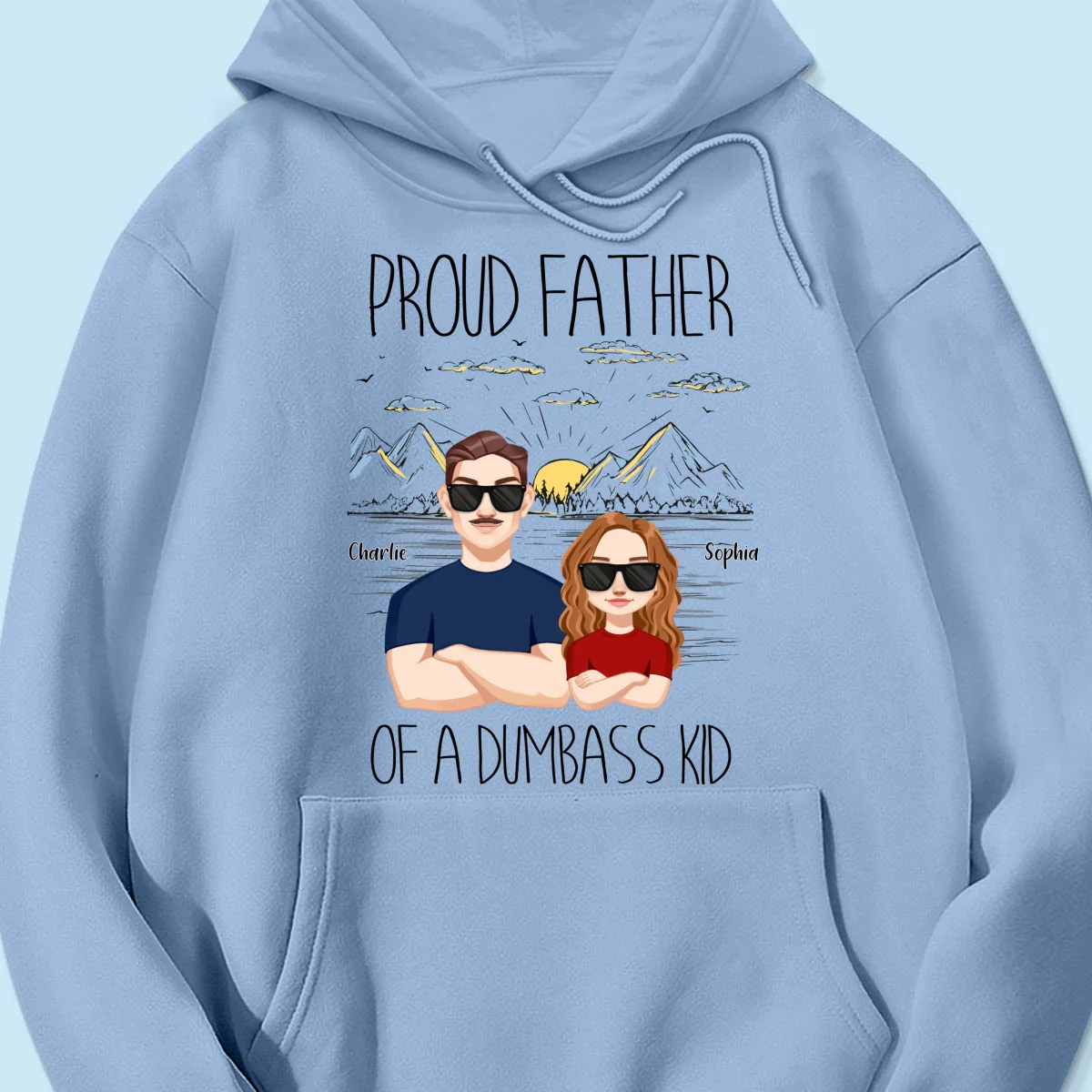 Proud Father Mountain Sketch Background Personalized Shirt - Image 18