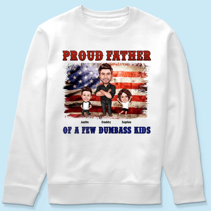 Proud Father Of Kids Caricature Personalized Shirt - Image 15