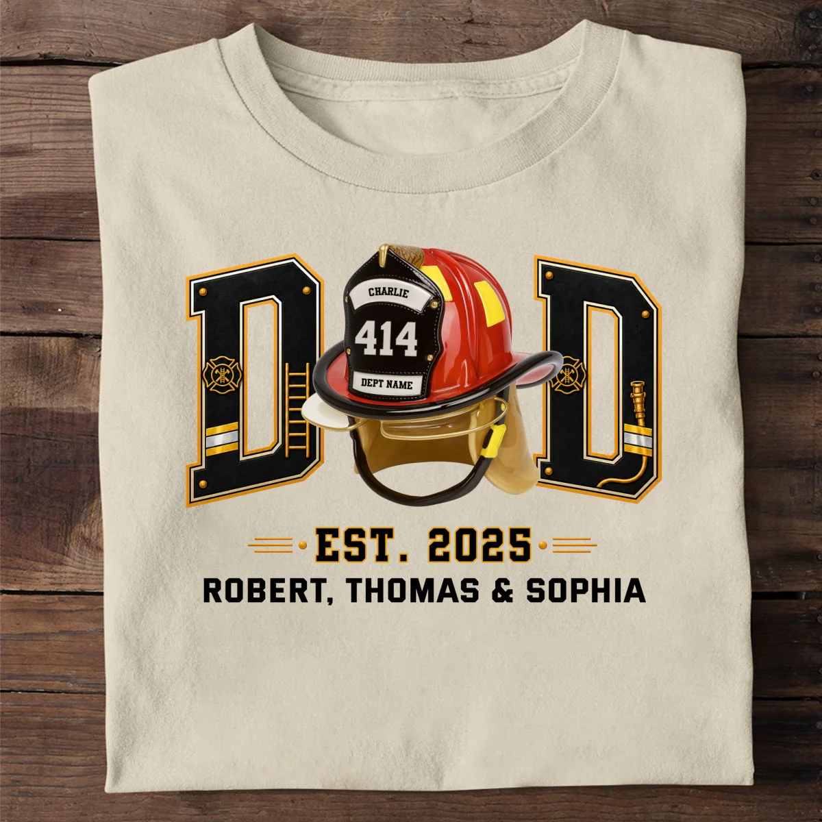 Proud Firefighter Dad Firefighter Helmet - Personalized Shirt - Father's Day Gift For Dad, Husband - Image 25