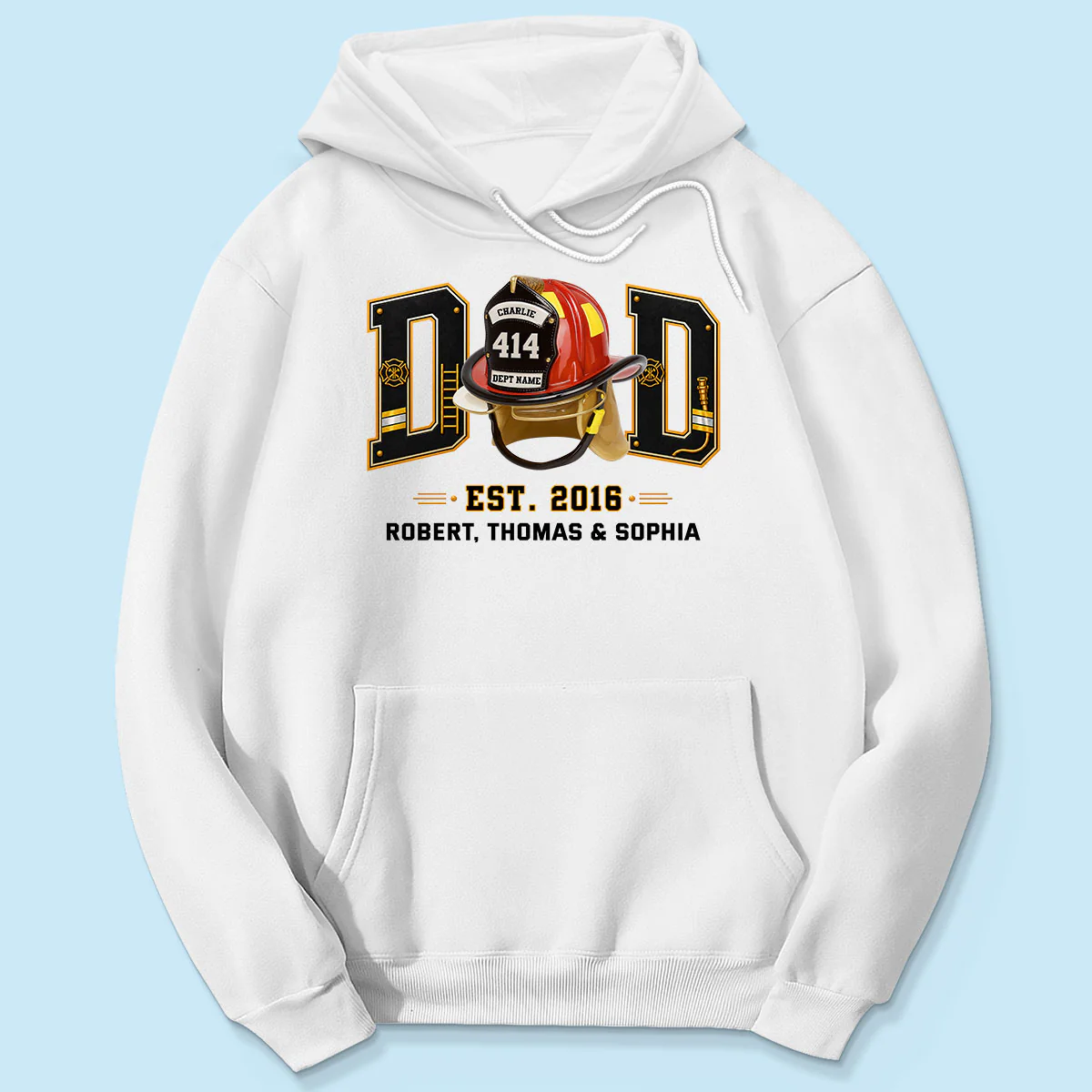 Proud Firefighter Dad Firefighter Helmet - Personalized Shirt - Father's Day Gift For Dad, Husband - Image 8
