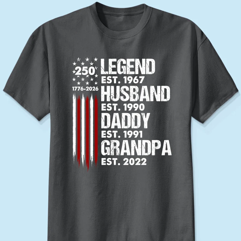 Proud Grandpa Legend Nation Flag American 250th Anniversary - Personalized Shirt - Father's Day Gift For Dad, Grandpa - Image 11
