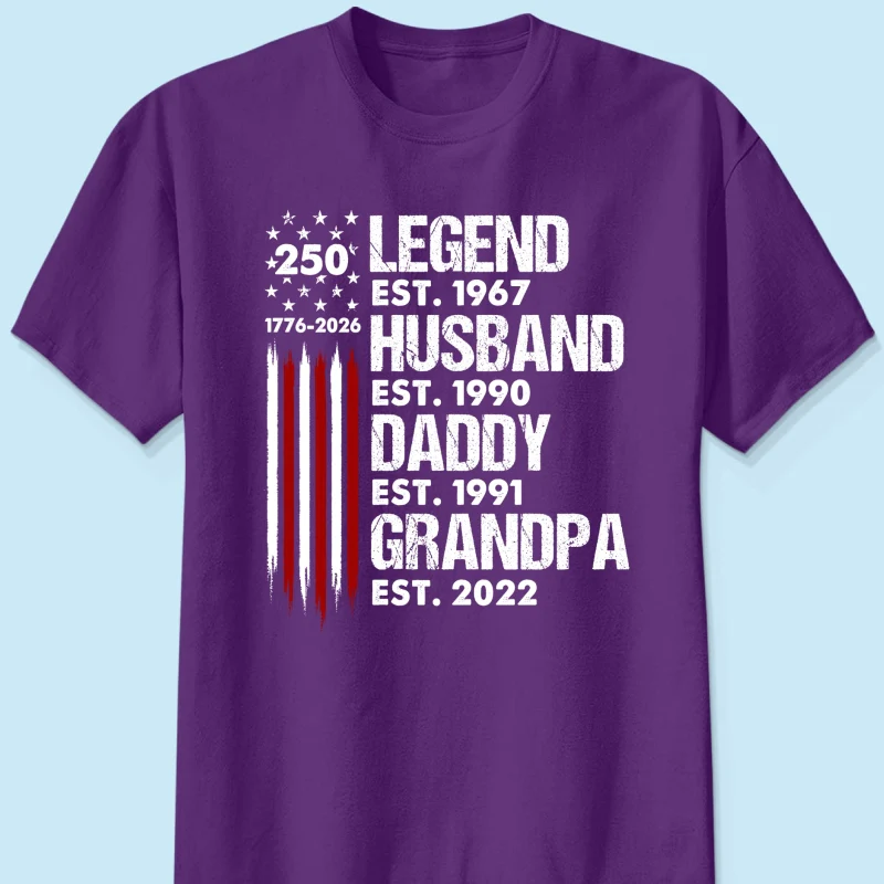 Proud Grandpa Legend Nation Flag American 250th Anniversary - Personalized Shirt - Father's Day Gift For Dad, Grandpa - Image 12