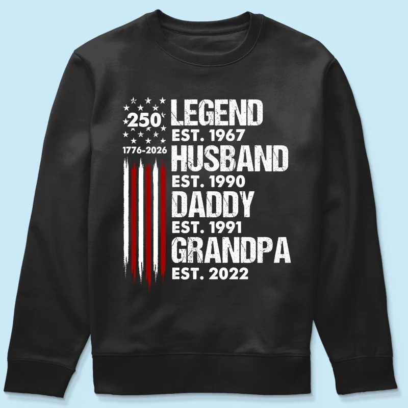 Proud Grandpa Legend Nation Flag American 250th Anniversary - Personalized Shirt - Father's Day Gift For Dad, Grandpa - Image 14
