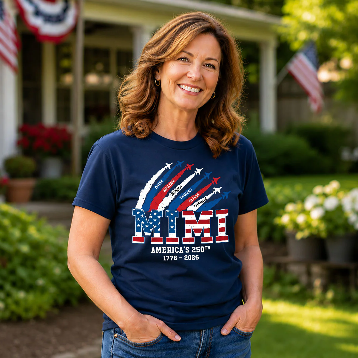 Proud Mom Grandma Nation Flag American 250th Anniversary - Personalized Shirt - Gift For Mom, Grandma - Image 5