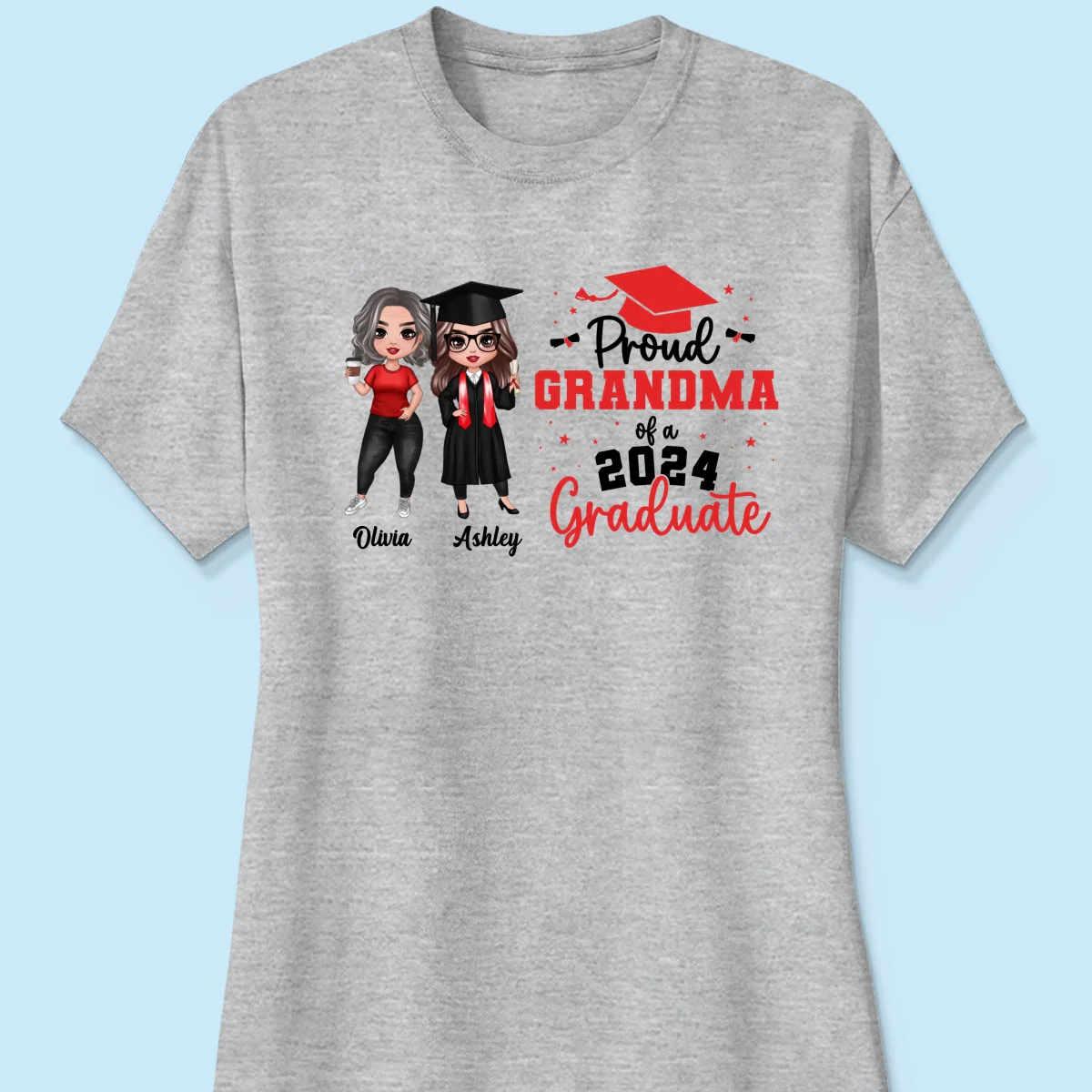Proud Mom Grandma Of A 2024 Graduate Personalized Shirt - Image 12