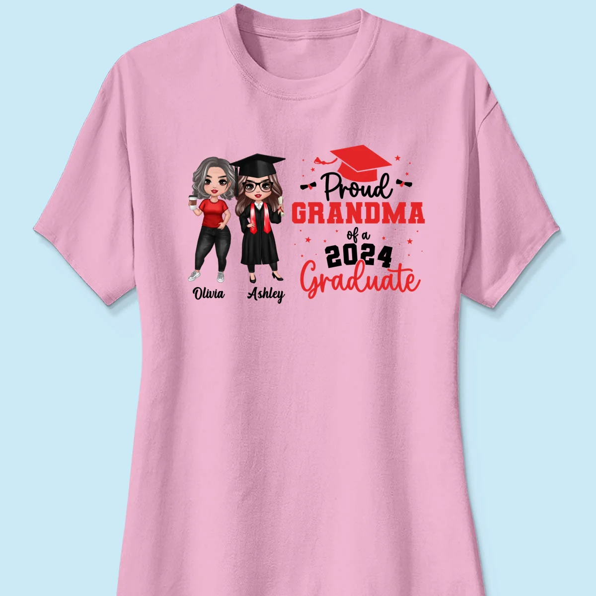 Proud Mom Grandma Of A 2024 Graduate Personalized Shirt - Image 13