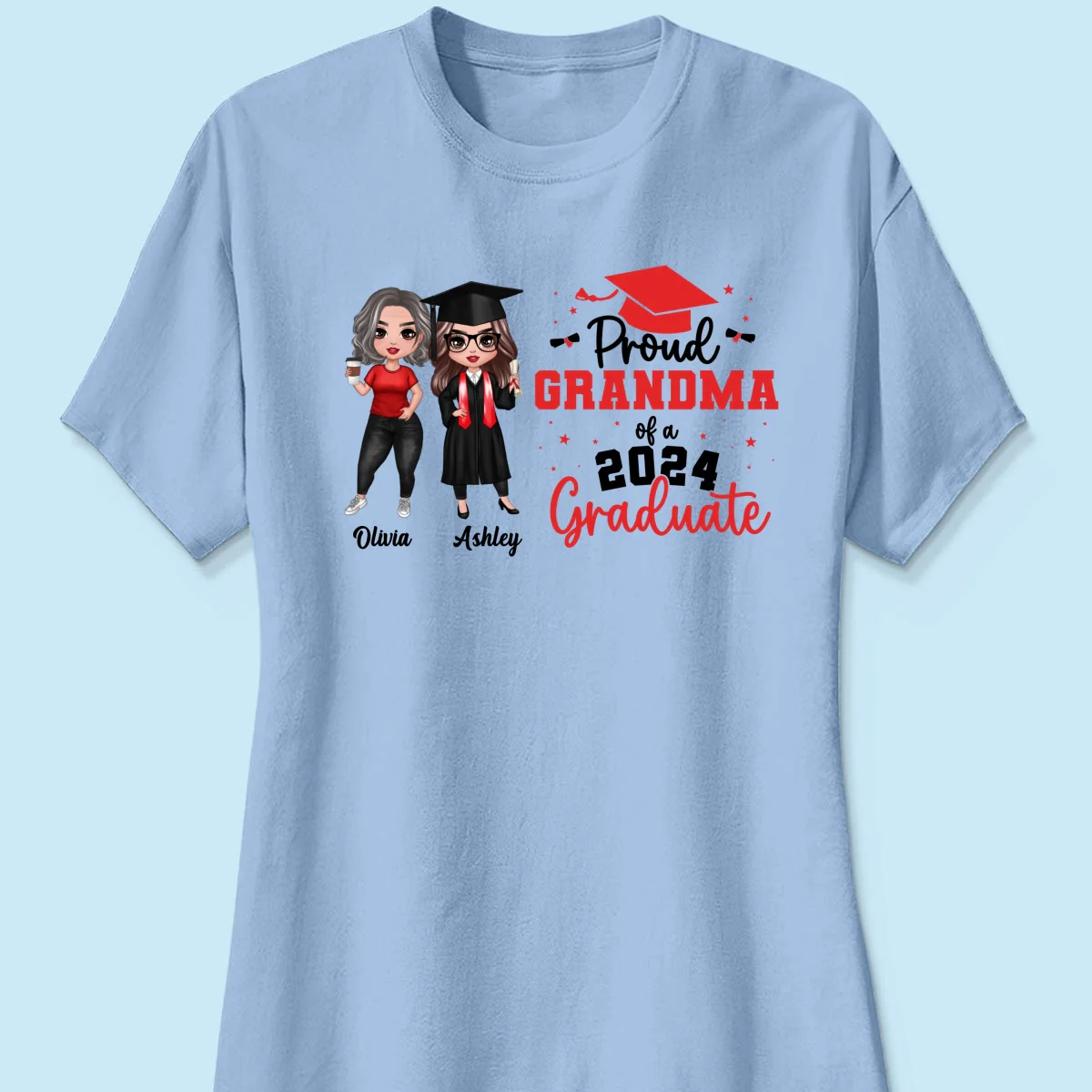 Proud Mom Grandma Of A 2024 Graduate Personalized Shirt - Image 14