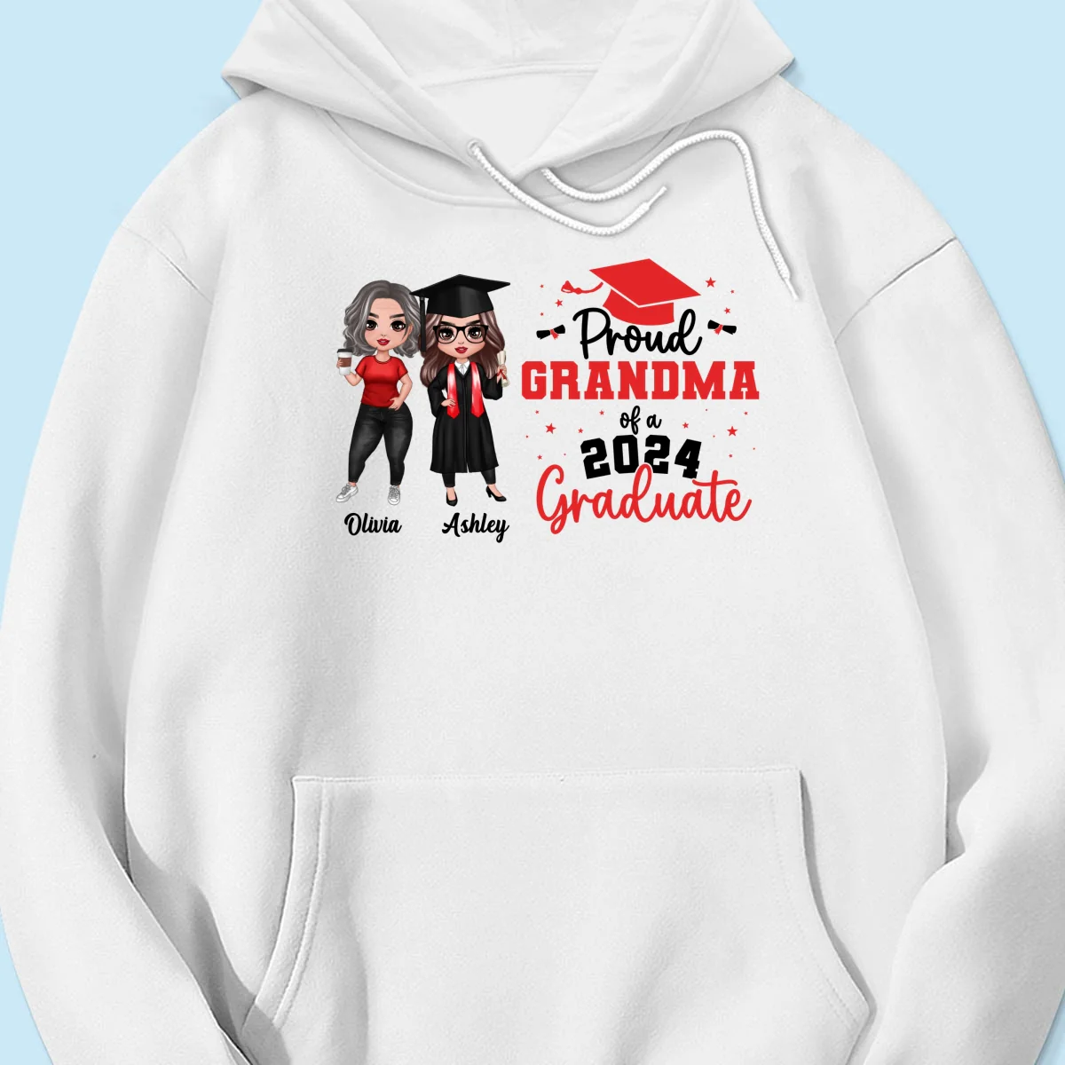 Proud Mom Grandma Of A 2024 Graduate Personalized Shirt - Image 15