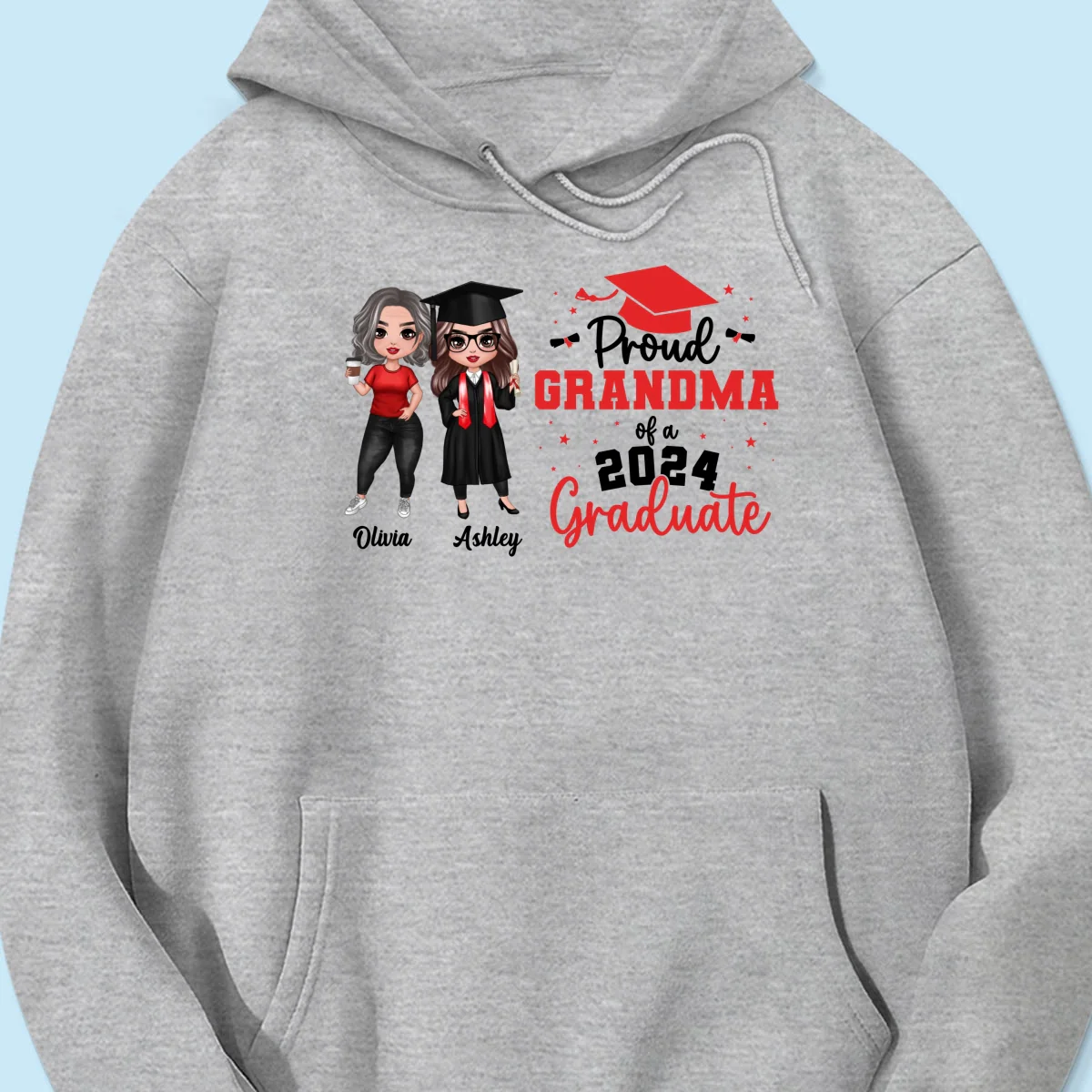 Proud Mom Grandma Of A 2024 Graduate Personalized Shirt - Image 16