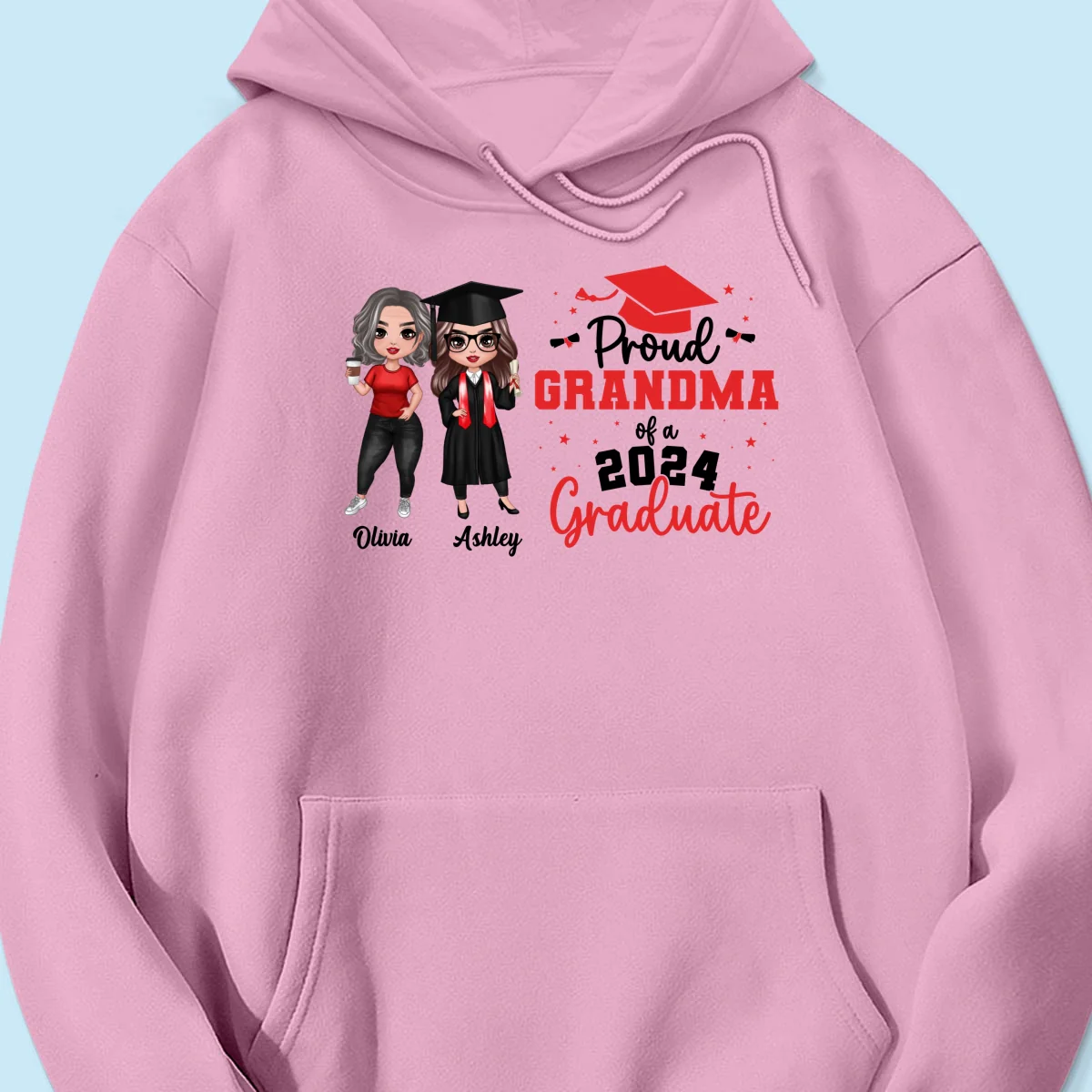 Proud Mom Grandma Of A 2024 Graduate Personalized Shirt - Image 17