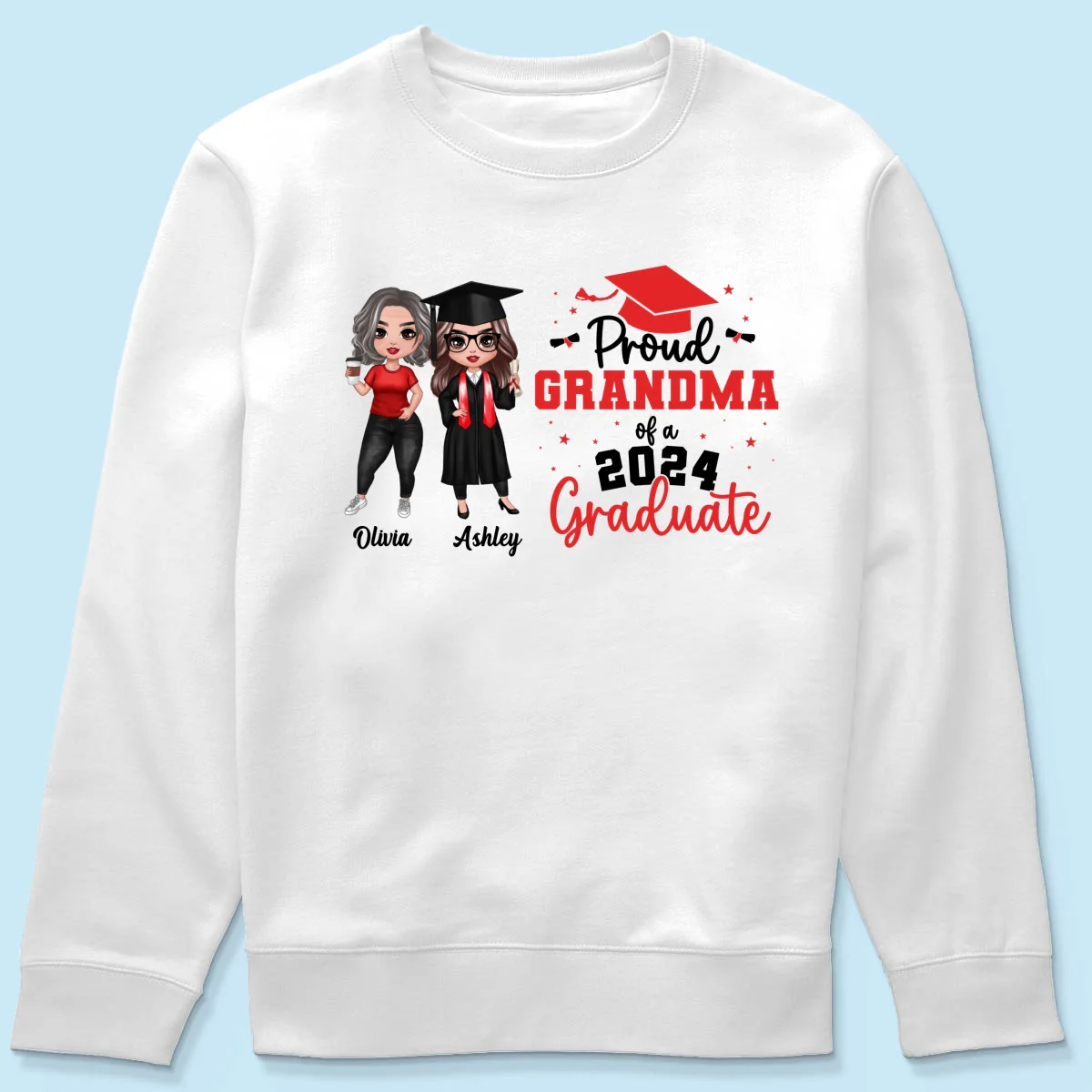 Proud Mom Grandma Of A 2024 Graduate Personalized Shirt - Image 19