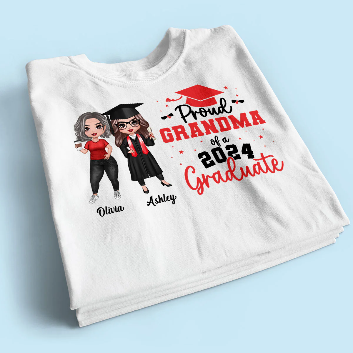 Proud Mom Grandma Of A 2024 Graduate Personalized Shirt - Image 2