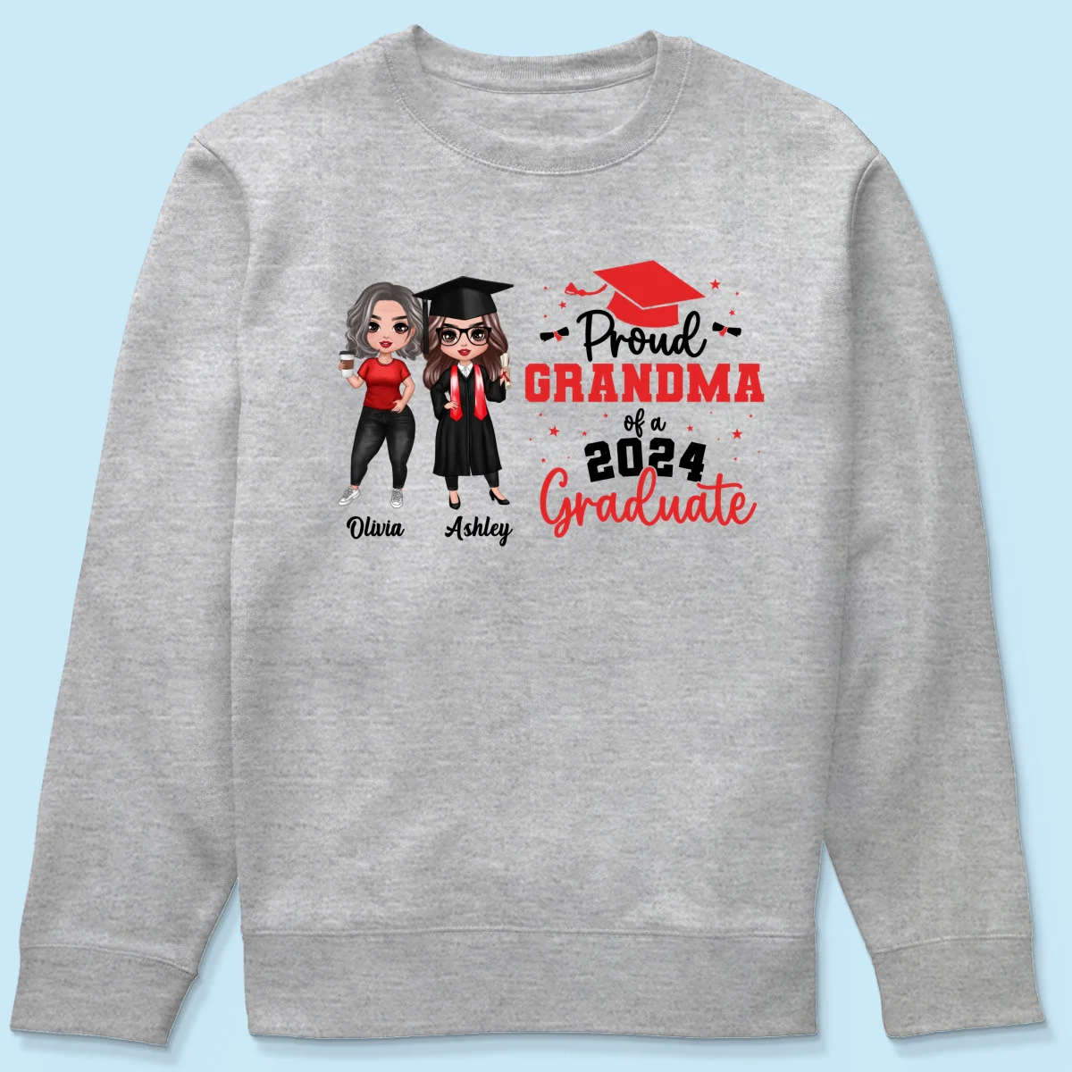Proud Mom Grandma Of A 2024 Graduate Personalized Shirt - Image 20