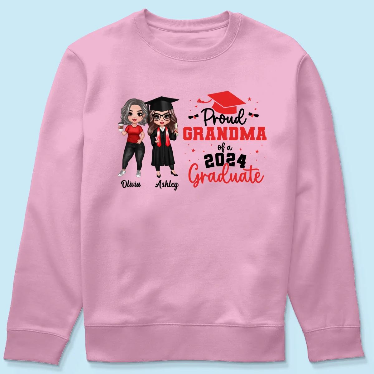 Proud Mom Grandma Of A 2024 Graduate Personalized Shirt - Image 21