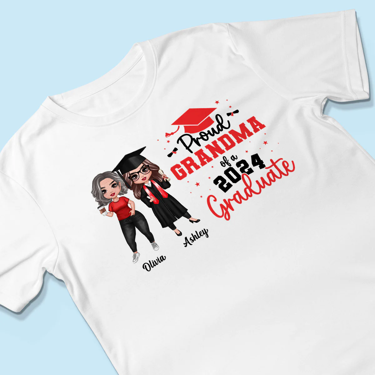 Proud Mom Grandma Of A 2024 Graduate Personalized Shirt - Image 3