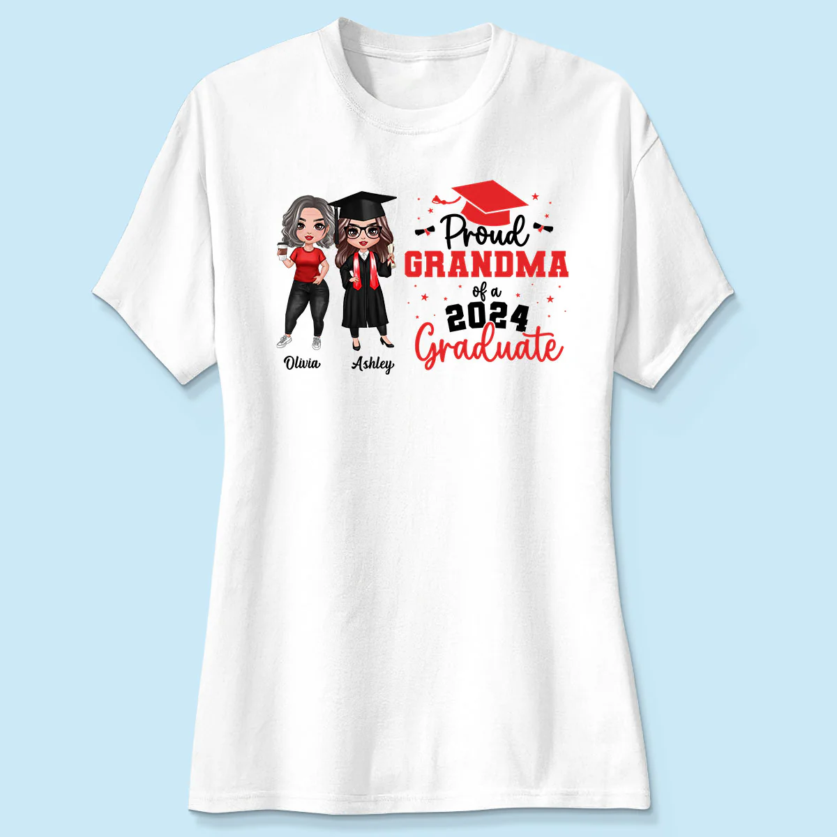 Proud Mom Grandma Of A 2024 Graduate Personalized Shirt - Image 4