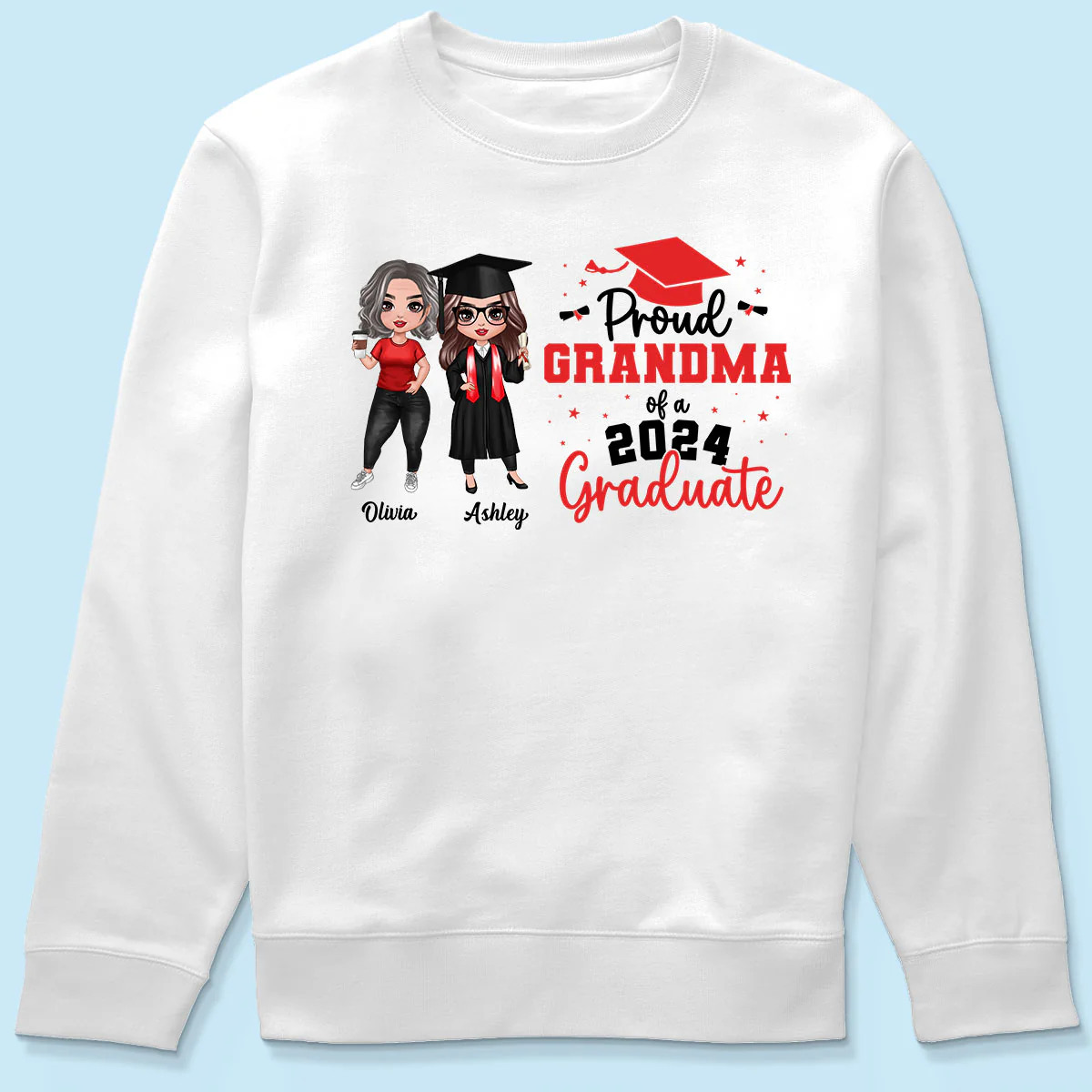 Proud Mom Grandma Of A 2024 Graduate Personalized Shirt - Image 6
