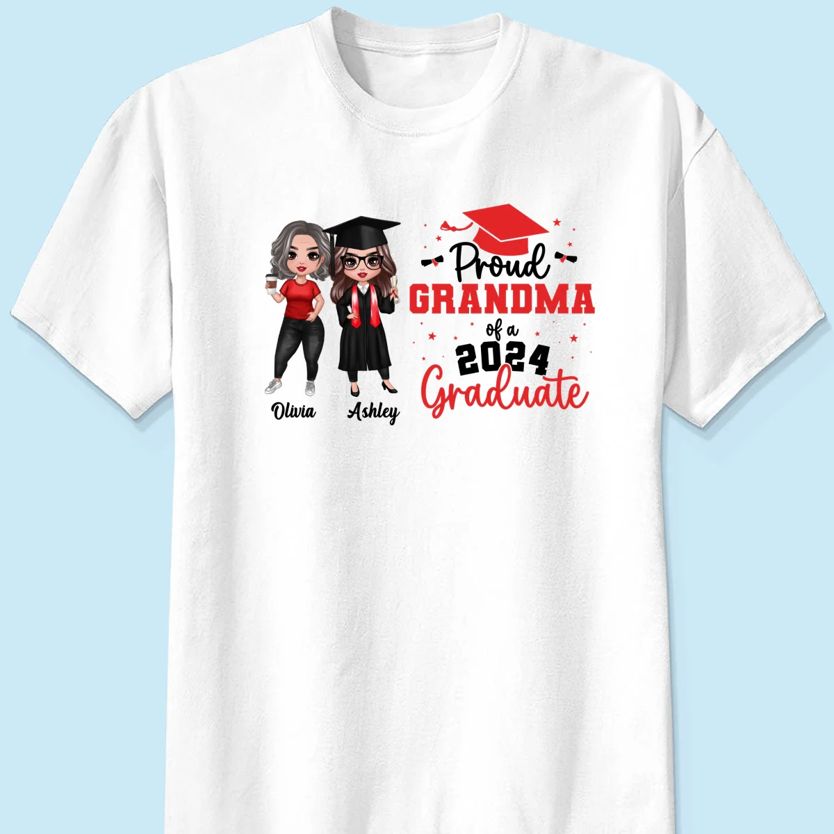 Proud Mom Grandma Of A 2024 Graduate Personalized Shirt - Image 7
