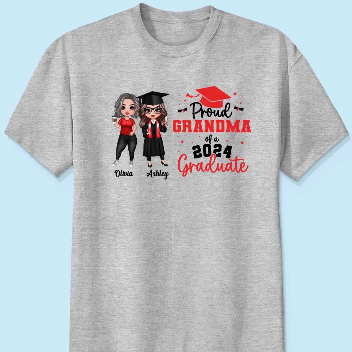 Proud Mom Grandma Of A 2024 Graduate Personalized Shirt - Image 8