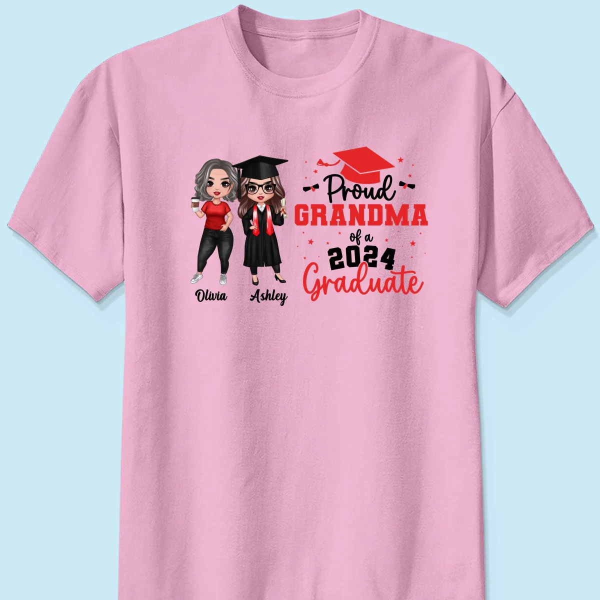 Proud Mom Grandma Of A 2024 Graduate Personalized Shirt - Image 9