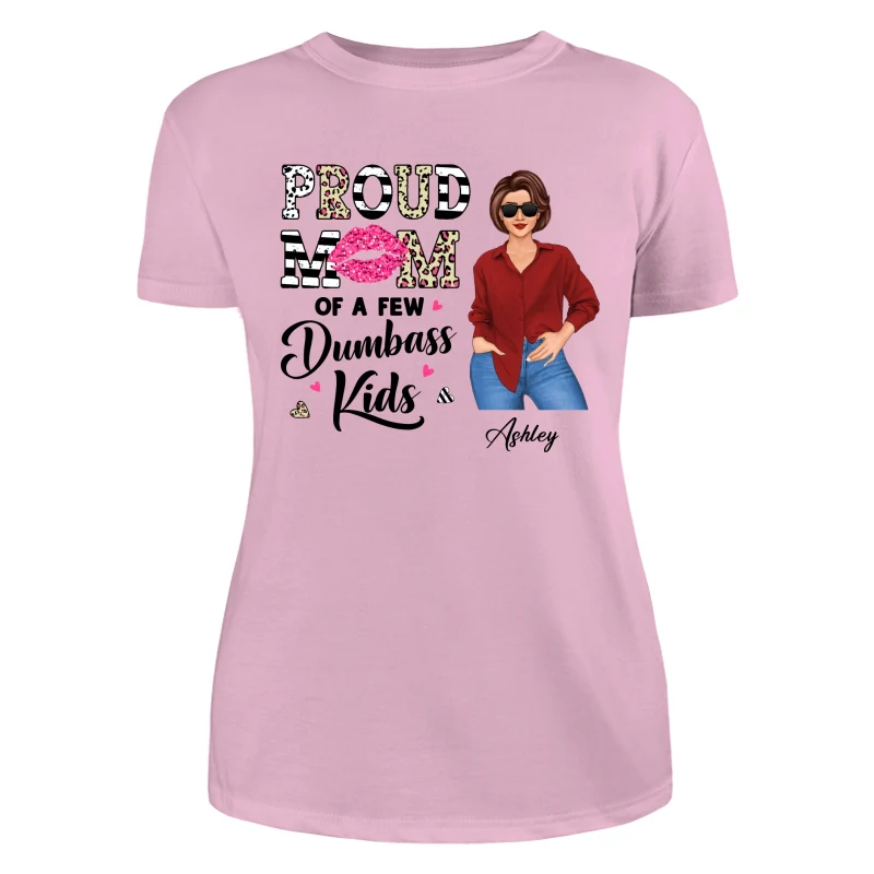 Proud Mother Of A Few Kids Leopard Lips Stripe Funny Gift For Mom Personalized Shirt - Image 11