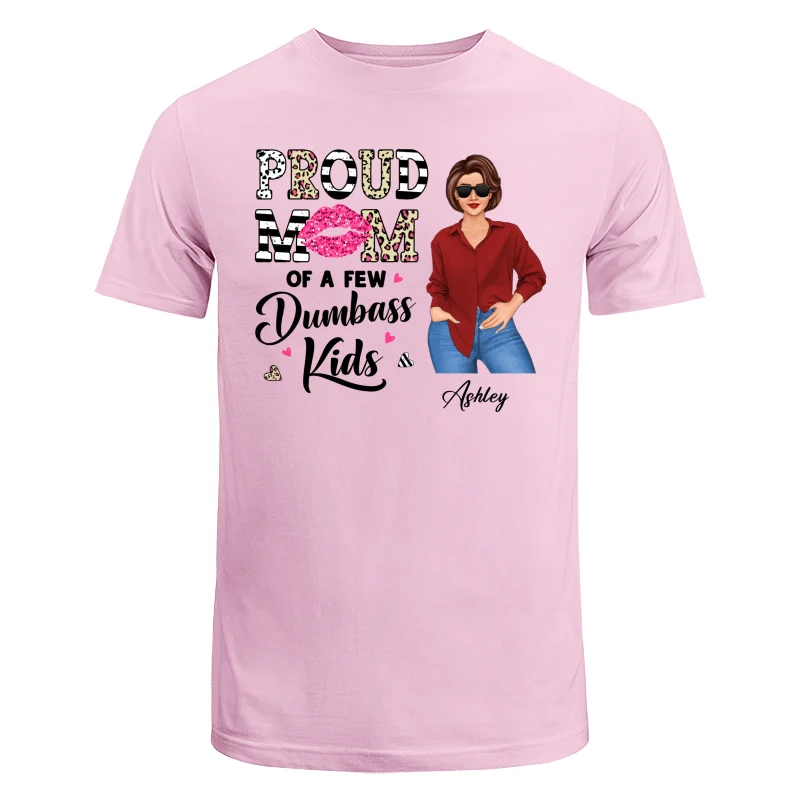 Proud Mother Of A Few Kids Leopard Lips Stripe Funny Gift For Mom Personalized Shirt - Image 7