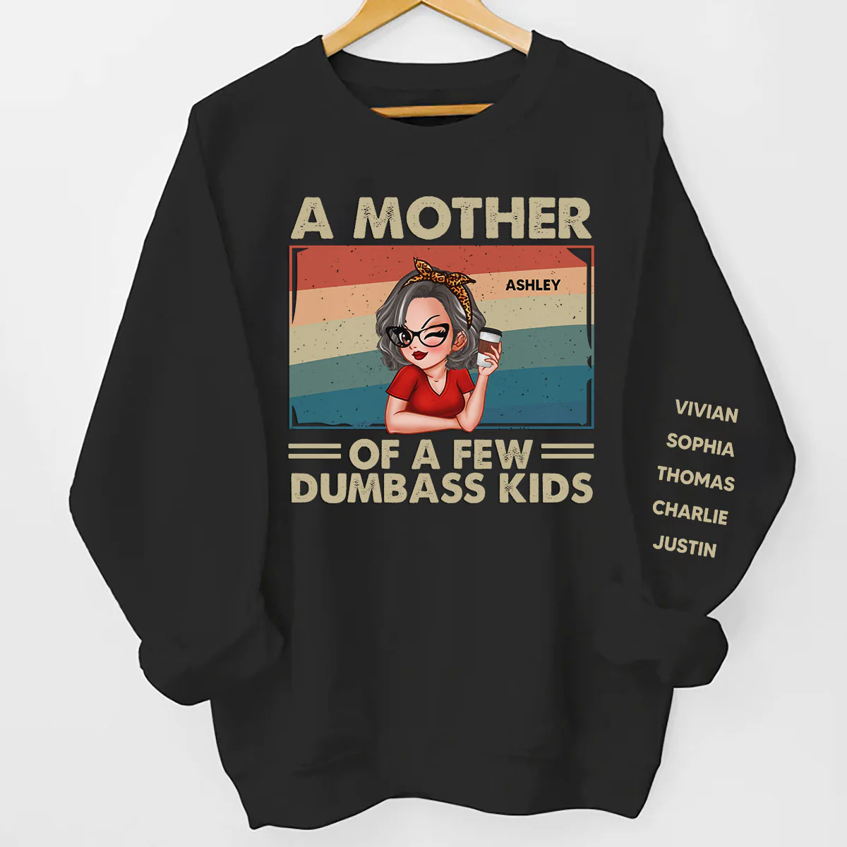 Proud Mother Of A Few Kids Personalized Sleeve Printed Sweatshirt - Image 2