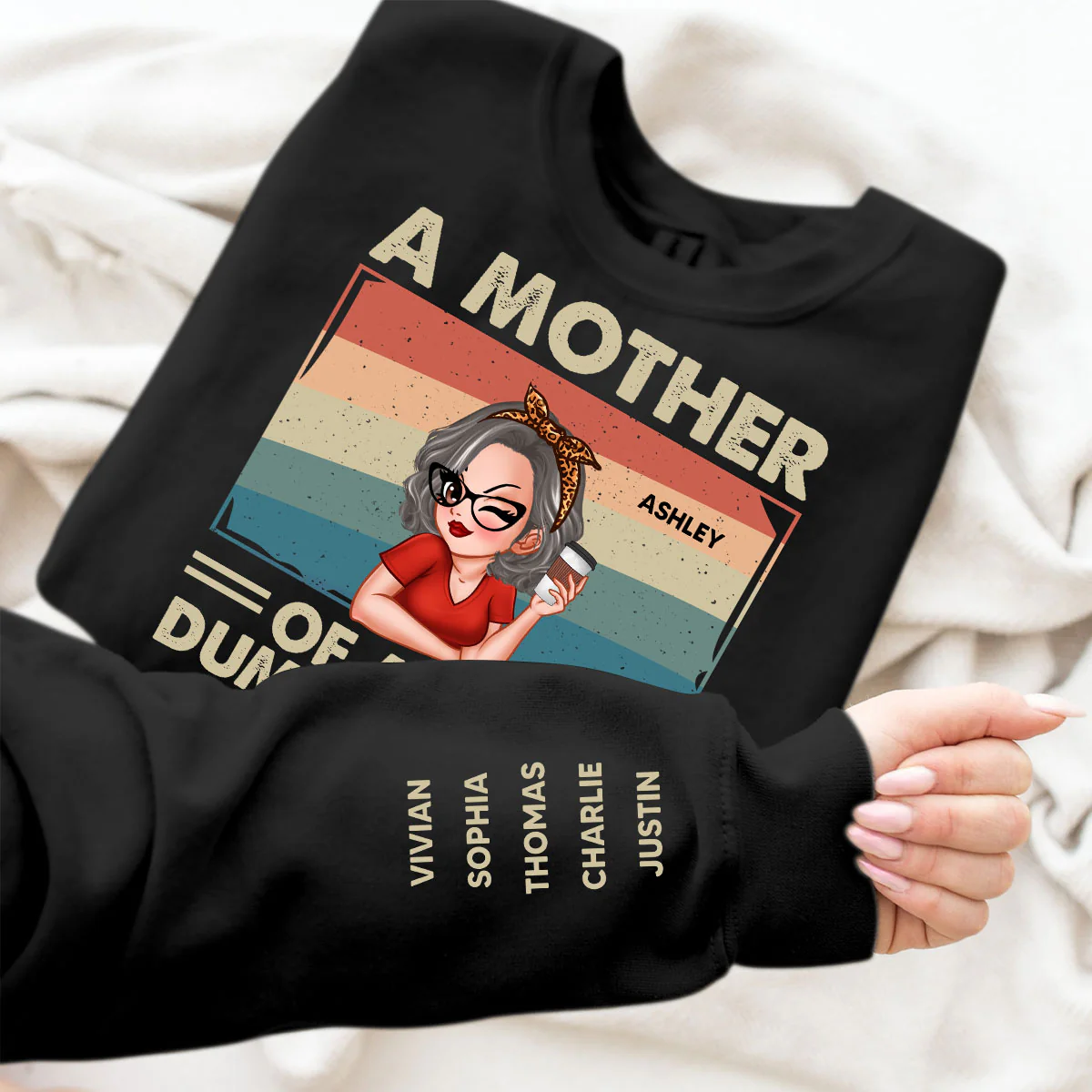 Proud Mother Of A Few Kids Personalized Sleeve Printed Sweatshirt - Image 5