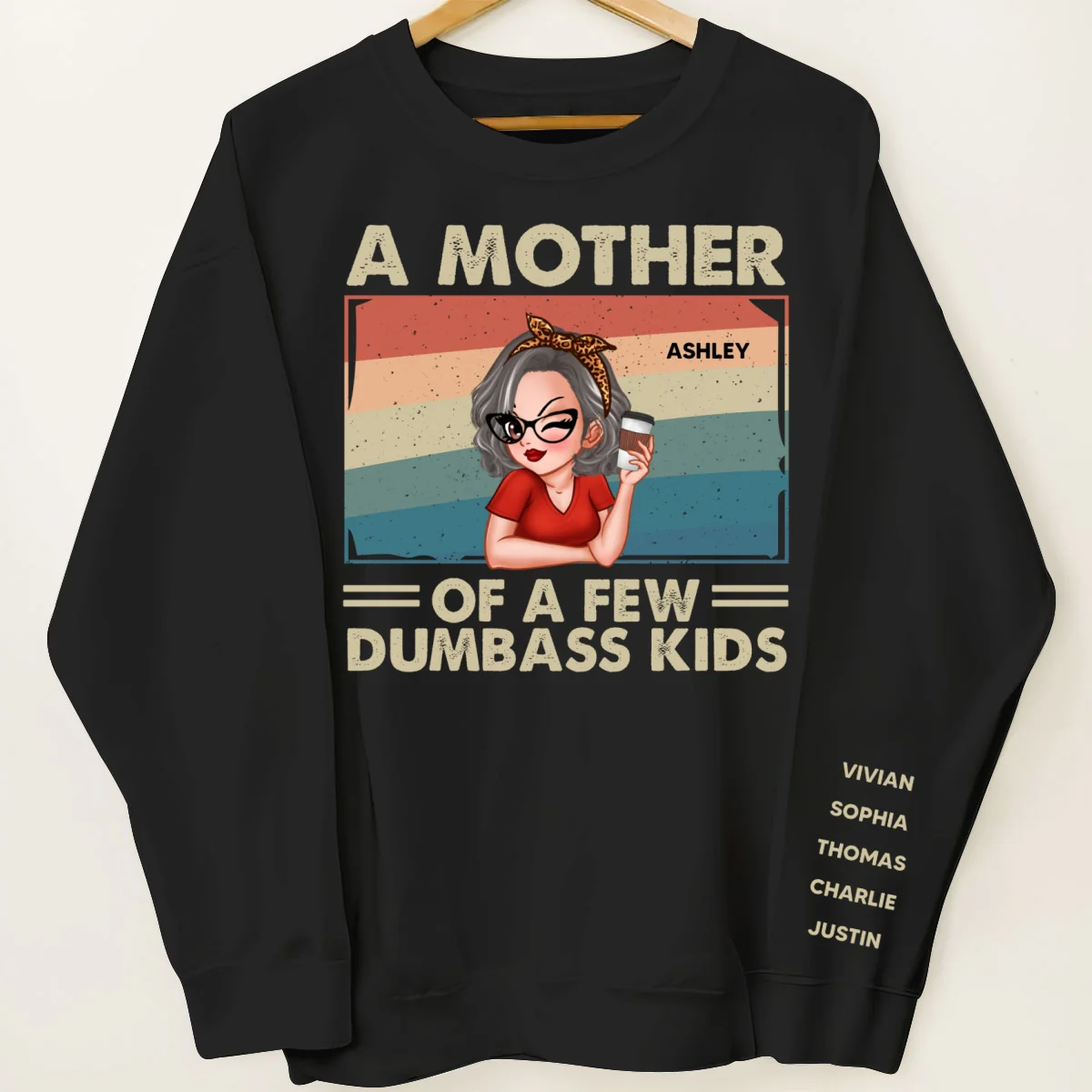 Proud Mother Of A Few Kids Personalized Sleeve Printed Sweatshirt - Image 7