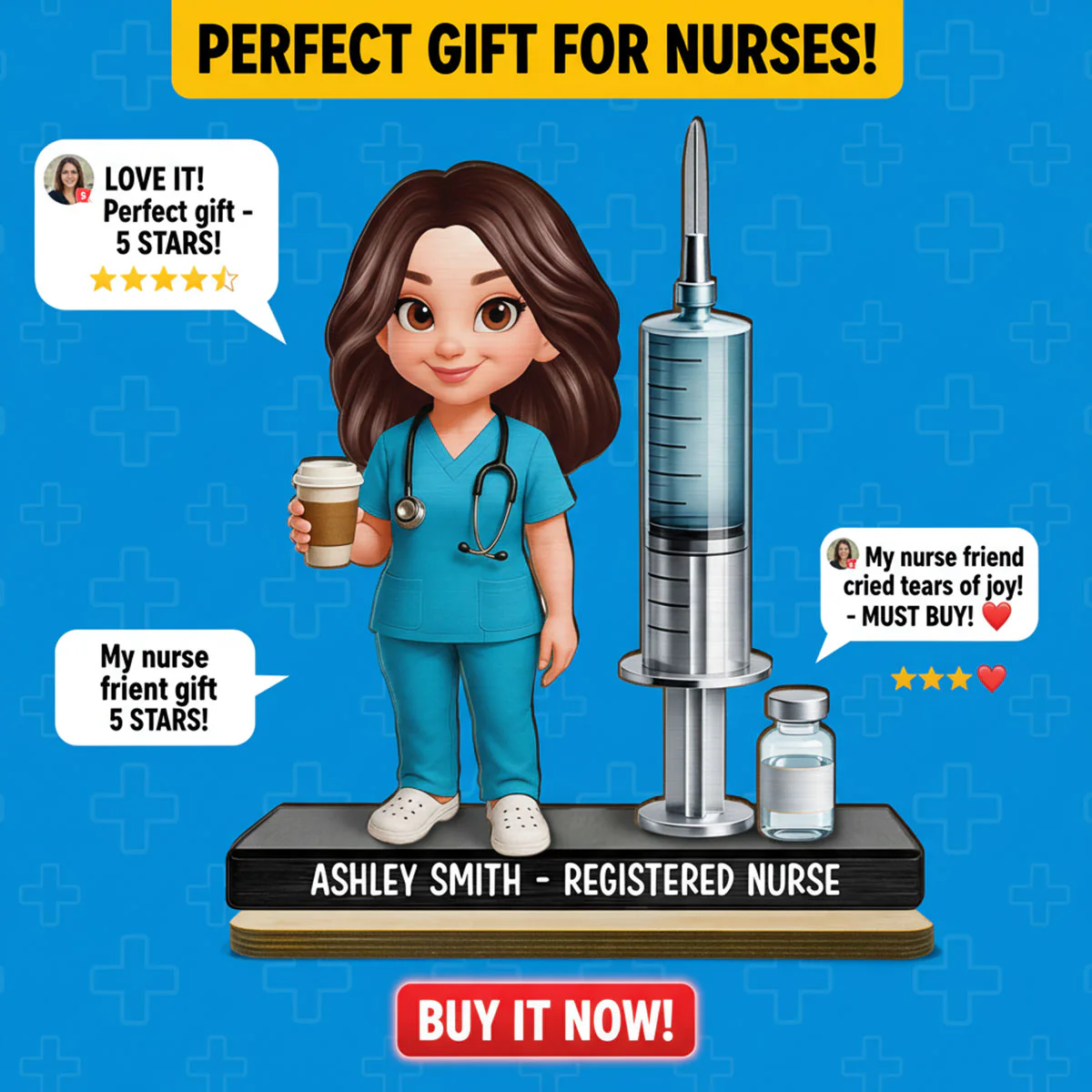 Proud Nurse - Personalized 2-Layered Wooden Plaque - Gift For Nurses - Image 11