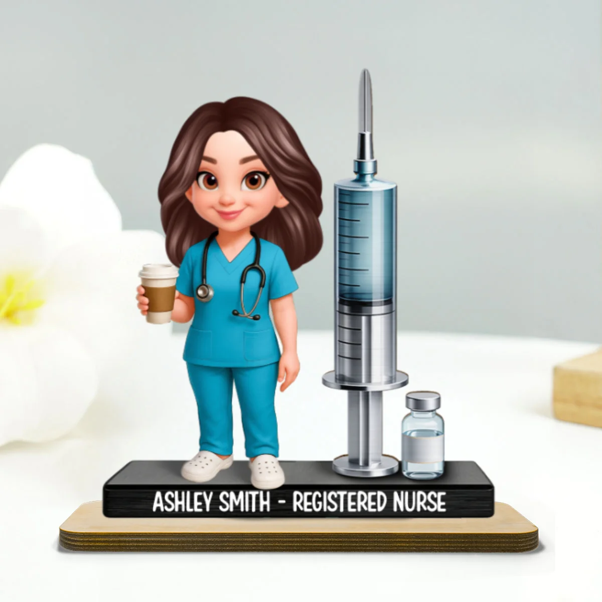 Proud Nurse - Personalized 2-Layered Wooden Plaque - Gift For Nurses - Image 13