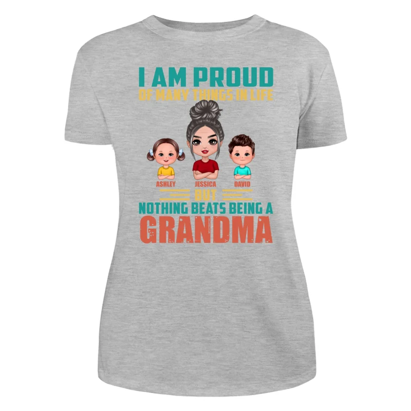 Proud Of Being A Grandma Doll Grandma Grandkids Personalized Shirt - Image 10