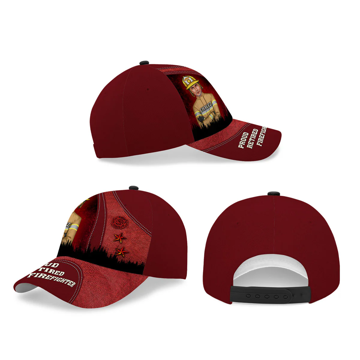 Proud Retired Firefighter Personalized Classic Cap - Image 4