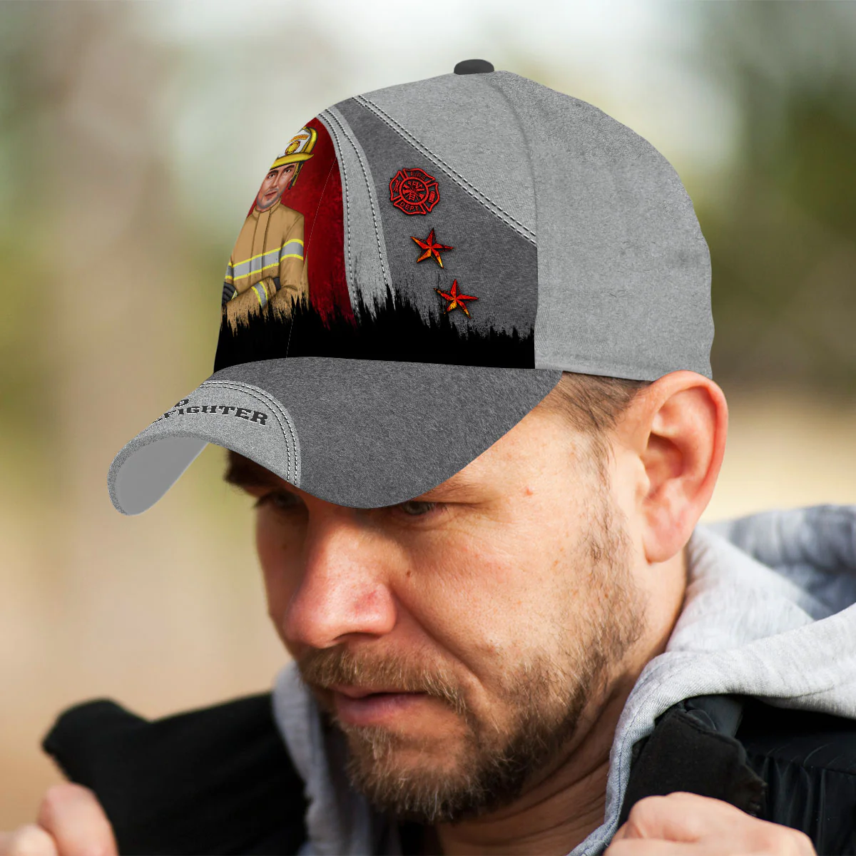 Proud Retired Firefighter Personalized Classic Cap - Image 5
