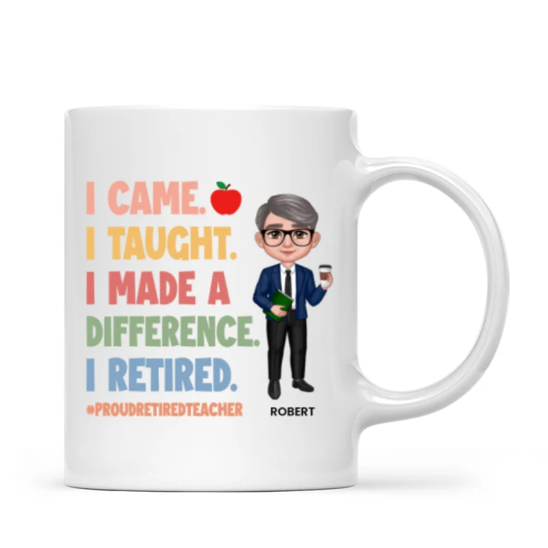 Proud Retired Teacher Personalized Mug, Retirement gift - Image 9